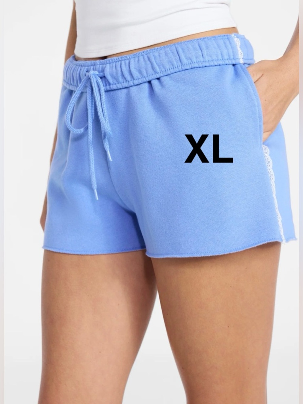 No Boundaries Foldover Shorts with Lace Trim, 2" Inseam, Women's XL